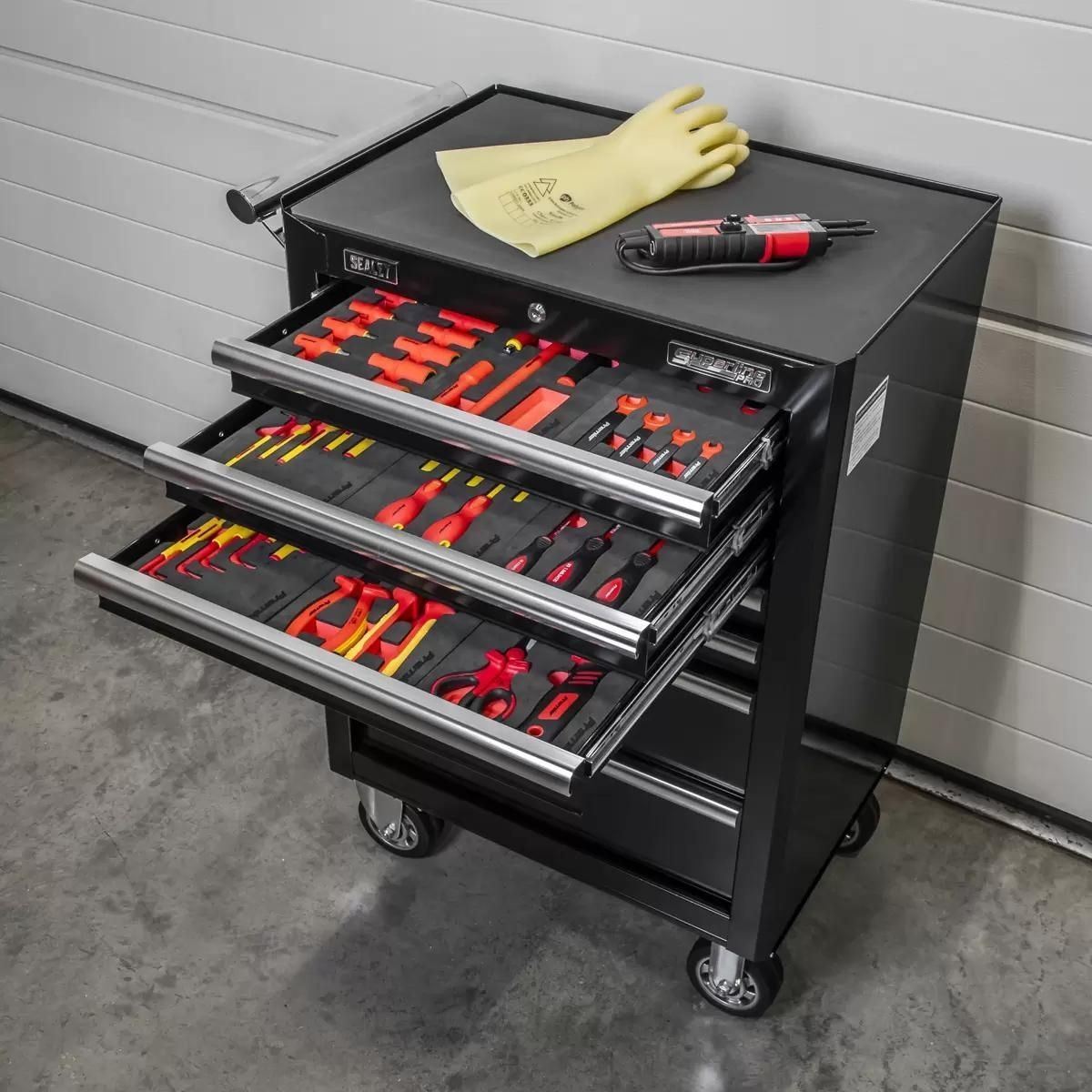 Sealey TBTECOMBO2 63pc Insulated Tool Kit with 7 Drawer Roll cab