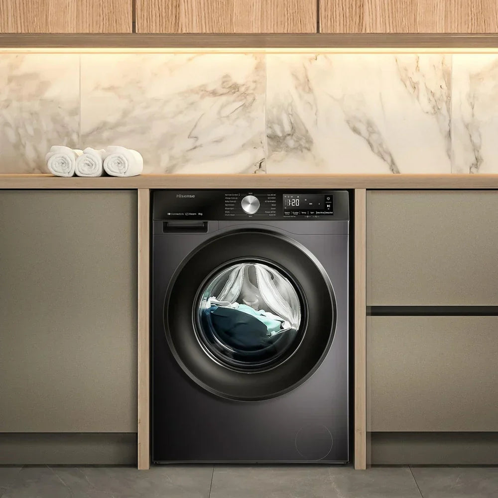 Hisense 3S Series WF3S8043BB3 WiFi-enabled 8kg 1400 Spin Washing Machine Black - A Rated