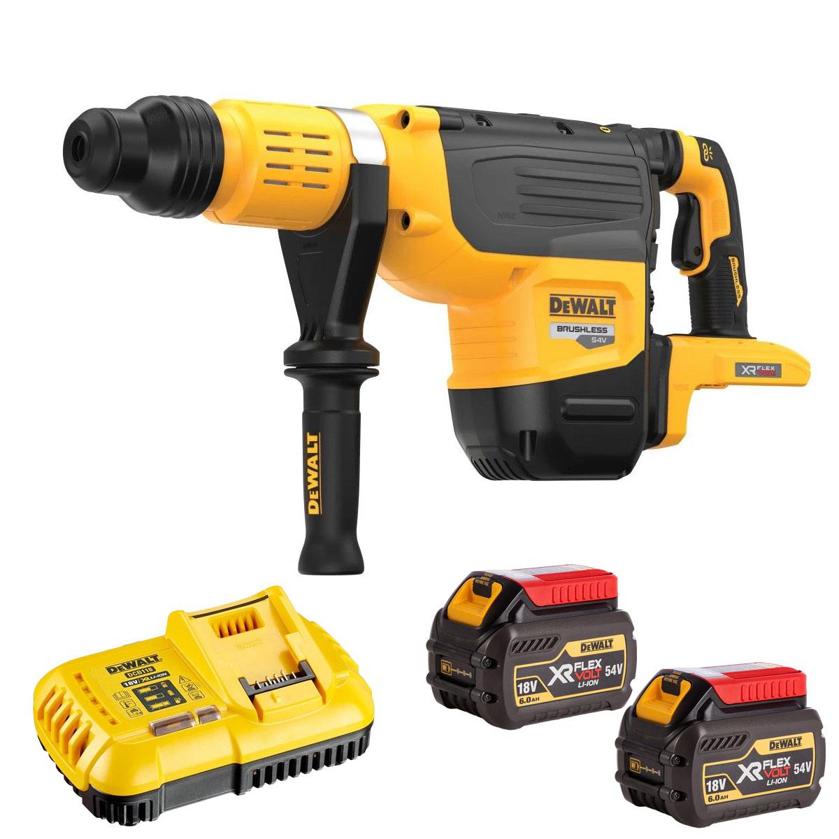 Dewalt DCH775N-XJ 54V XR FlexVolt Brushless SDS-Max Rotary Hammer Drill with 2 x 6.0Ah Battery & Charger