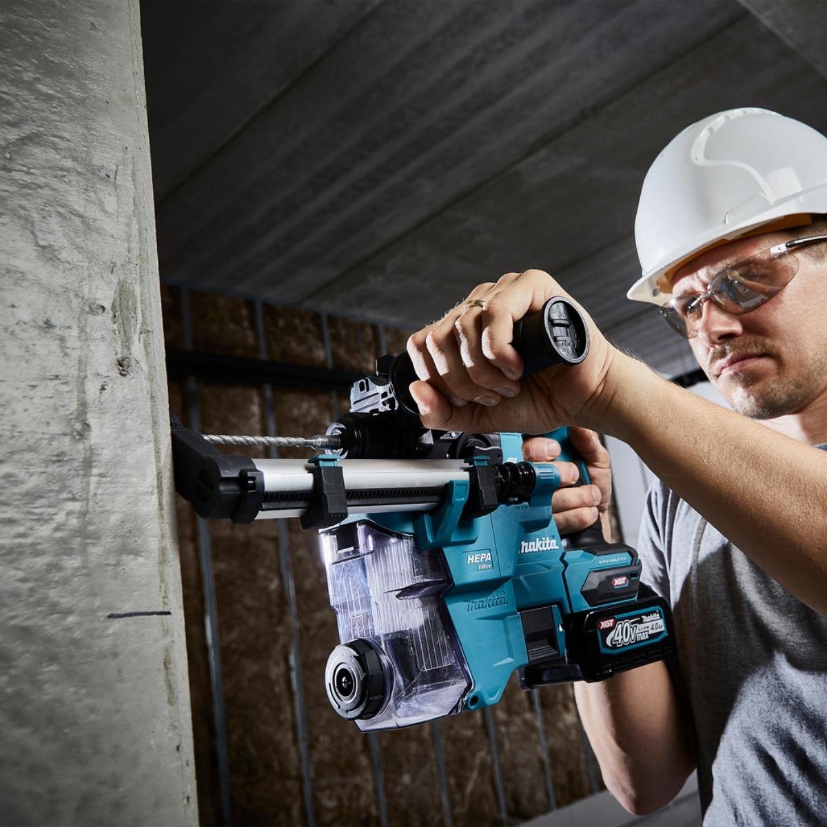 Makita HR010GZ 40V Max XGT Brushless SDS-PLUS Rotary Hammer Drill with 2 x 5.0Ah Battery Charger & Bag