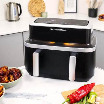 Hamilton Beach HB700VCGS - Black 9L Dual Air Fryer - Dual Zone with Vision Window