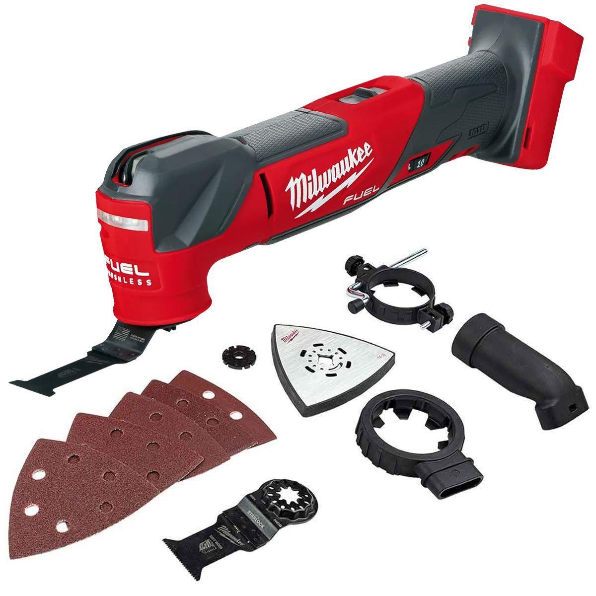Milwaukee 18V 10 Piece Combo Kit with 3 x 5.0Ah Batteries & Charger & Accessory Set M18T4TKIT-4700