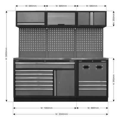Sealey APMSSTACK14SS Modular Storage System Combo Stainless Steel Worktop