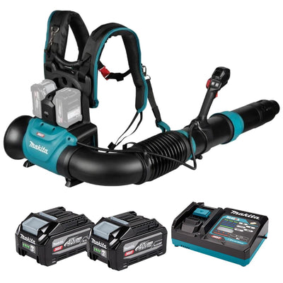 Makita UB004GZ 40V Max XGT Brushless Backpack Leaf Blower with 2 x 4.0Ah Battery & Charger