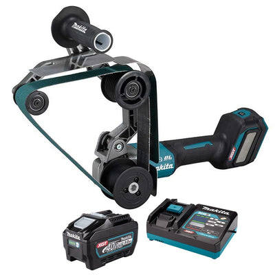 Makita BS002GZ 40V Max XGT Brushless Pipe Belt Sander with 1 x 5.0Ah Battery & Charger