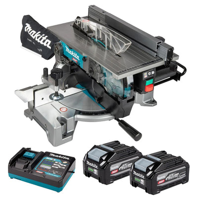 Makita LH001GZ 40V Max XGT Brushless 260mm Table Top Mitre Saw with 2 x 4.0Ah Battery & Charger