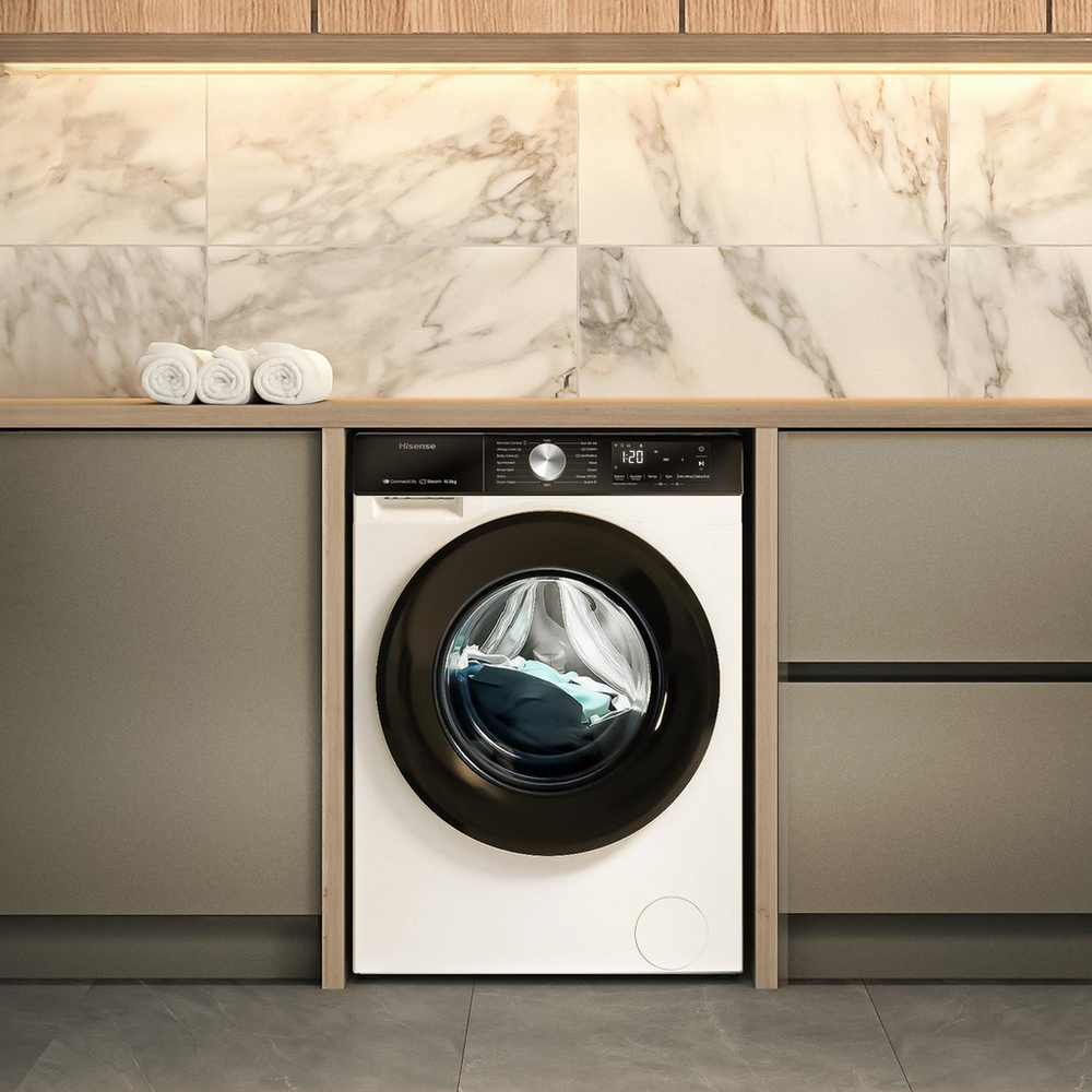 Hisense 3S Series WF3S1043BW3 WiFi-Enabled 10.5kg 1400 Spin Freestanding Washing Machine White