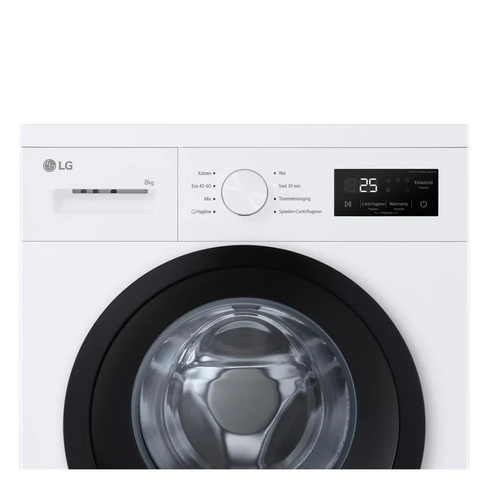 LG F4A10S8NWK 8kg 1400 Spin Front Load Washing Machine White - A Rated