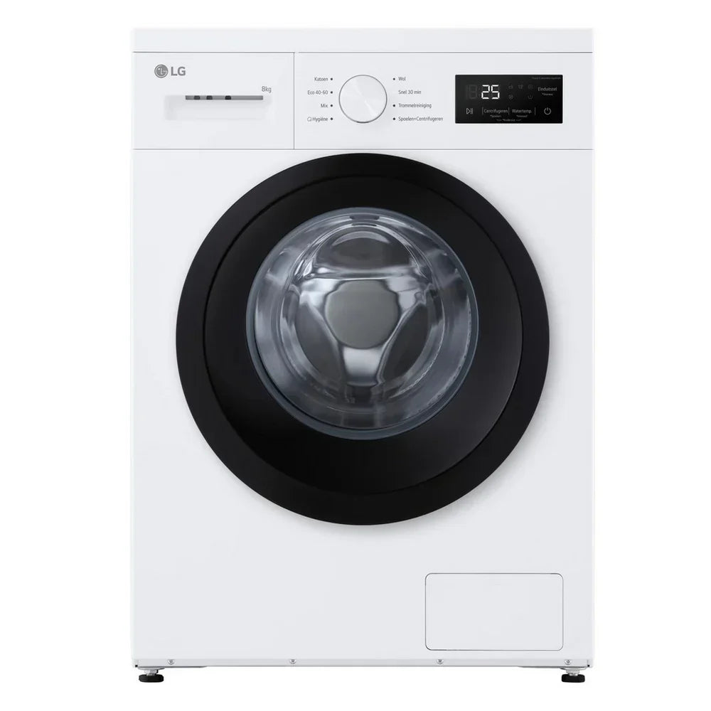 LG F4A10S8NWK 8kg 1400 Spin Front Load Washing Machine White - A Rated