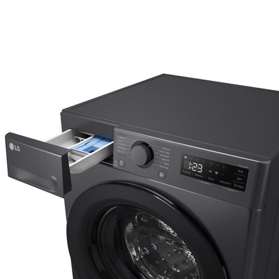 LG F4Y510GBLN1 10kg Steam 1400 Spin Freestanding Front Loading Washing Machine Slate Grey